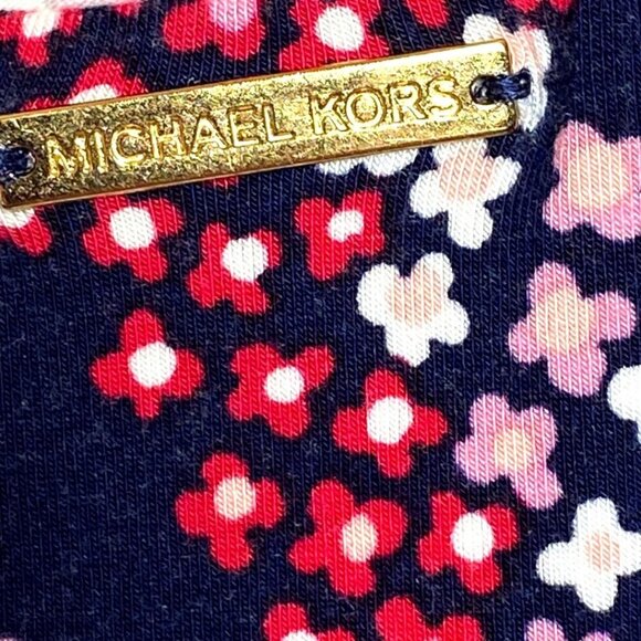 MICHAEL Michael Kors Navy Floral Print Flounce Tank Layered Mini Dress Size 0X - Picture 3 of 9